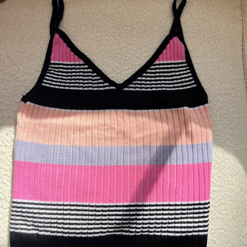 Kendall & Kylie Pink and Black Striped Camisole